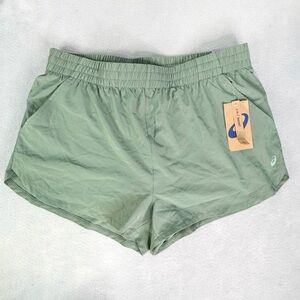 ASICS 2-in-1 Sport Shorts Women’s Size XL Green Athletic Running Workout New Tag